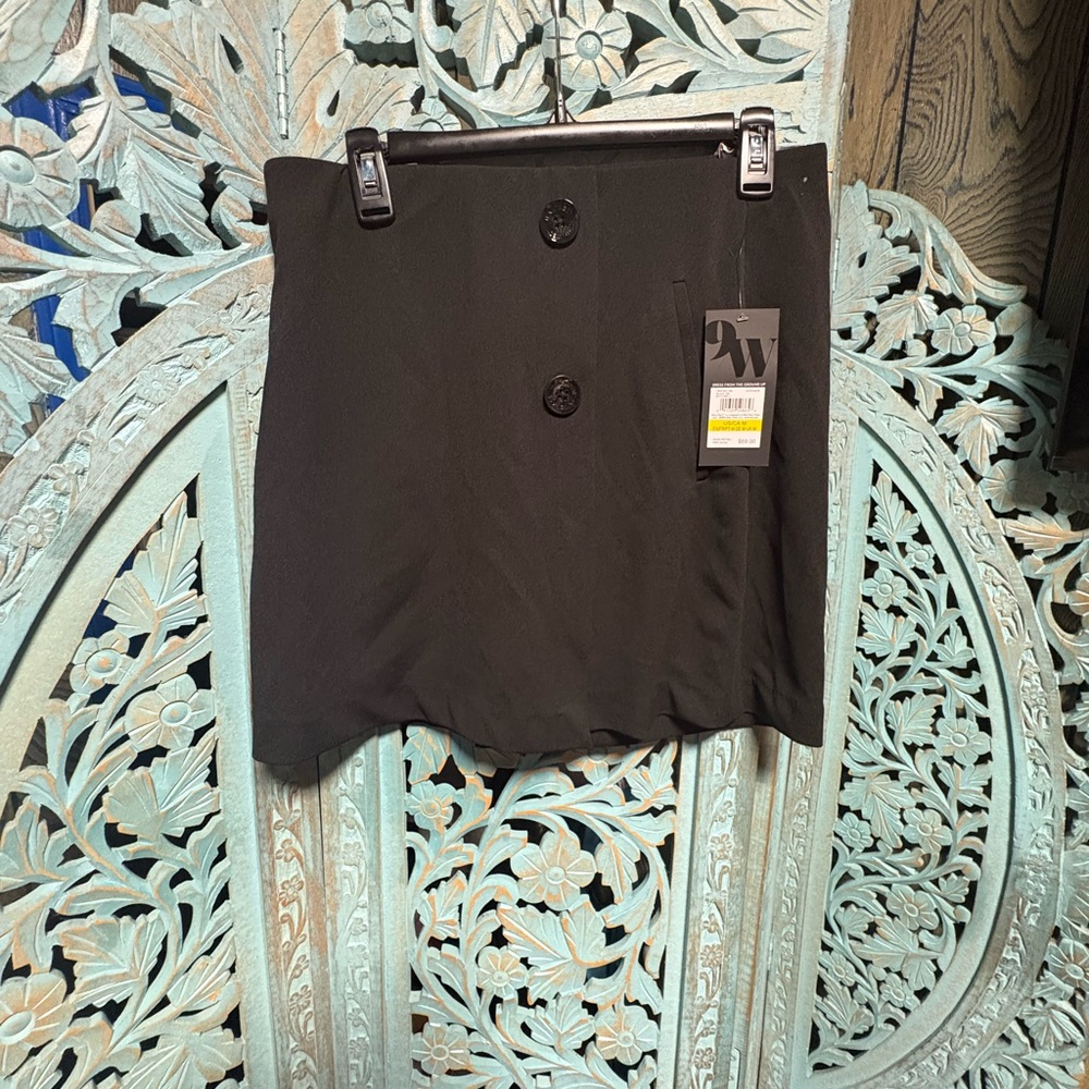 Black Buttoned Skort